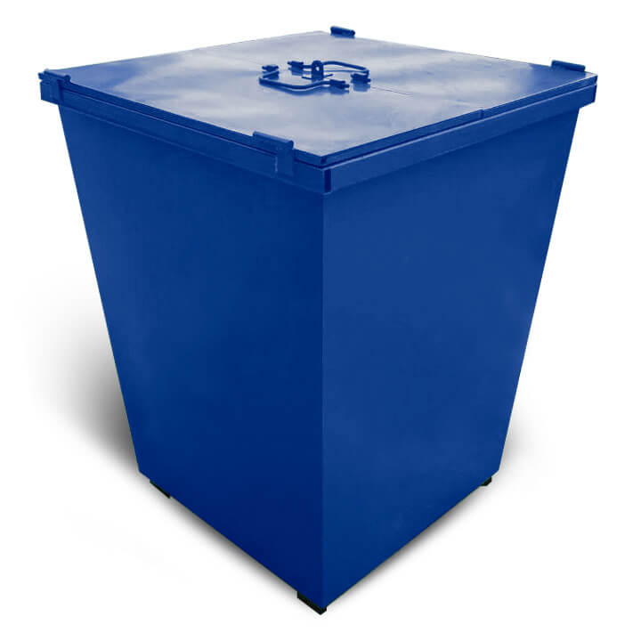 Контейнер КСТ металевий з кришкою для ТПВ 750 л синій